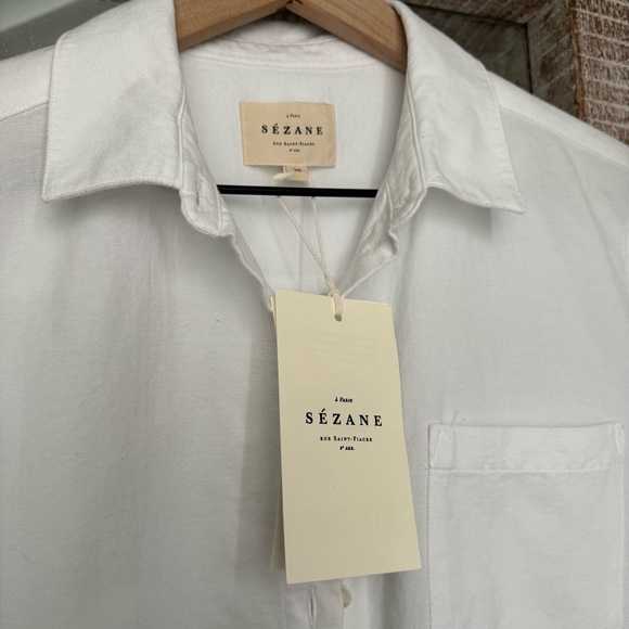 Sezane Tomboy Shirt in White - Picture 4 of 7